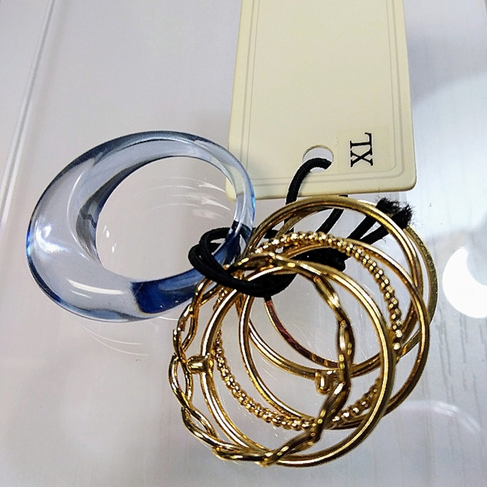 Rand Brothers resin and brass stack rings. Multi sizes. NWT